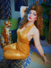 Gold 1970s Solid V-Neck Halter Jumpsuit