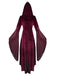 1980s Velvet Medieval Lace-Up Hooded Dress