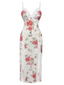 White 1930s Lace Floral Mesh Spaghetti Straps Nightgown