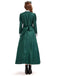 Green 1950s Victorian Satin Long Maid Dress