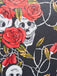 Vintage Punk Skull & Rose Print Handbag