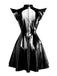 1980s Metallic Futuristic Party Mini Dress