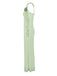 Green 1930s Spaghetti Strap 3D Flower Maxi Dress