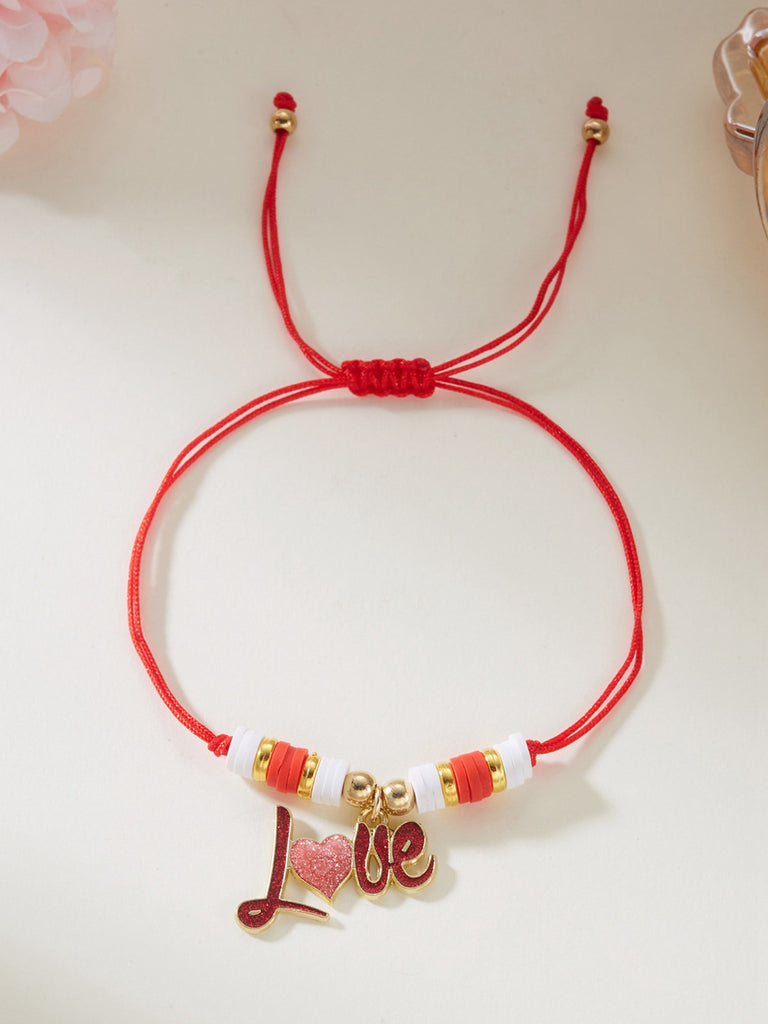 Heart Love Adjustable Woven Valentine's Day Bracelet