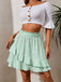 1940s Solid Irregular Ruffle Elastic Waist Skirt