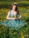 1930s Floral Mesh Boned Lace-Up Dress