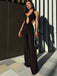 Black 1980s 3D Rose Hollow Halter Jumpsuit