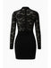 1960s Sheer Lace Bodycon Dress with Draped Skirt