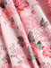 [Plus Size] Pink 1950s Square Neck Floral Dress