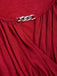 [Plus Size] Deep Red 1970s Batwing Sleeve Ruffled Top