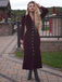 Red 1930s Velvet Pearl Lantern Sleeve Mermaid Dress