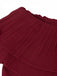 Wine Red 1960s Off-Shoulder Flare-Sleeve Knitted Top
