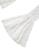 1980s Lace Ribbon Tie Ruffle Bell-Sleeve Dress