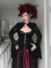 Black 1980s Gigot Sleeve Victorian Lace Dress