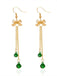 Christmas Gold Bow Bell Drop Earrings