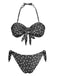 1970s Polka Dot Tie-Front Strapless Bikini Set