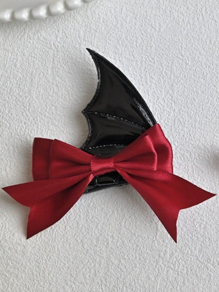 Vintage Gothic Bow Leather Hair Clip