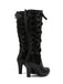 Vintage Punk Lace-Up Lace High Heel Boots