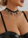 Vintage Gothic Chain Gemstone Bow Necklace