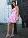 Pink 1950s Ditsy Floral Corset Back-Tie Tutu Dress