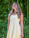 Yellow 1950s Floral Jacquard Textured Spaghetti Strap Midi Dress