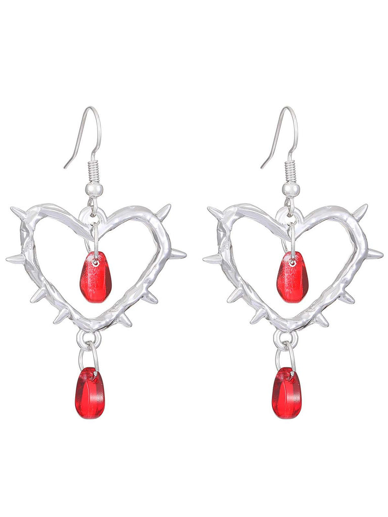 Vintage Heart-Shaped Thorn Earrings