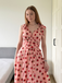 Pink 1950s Strawberry Mesh Swing Dress