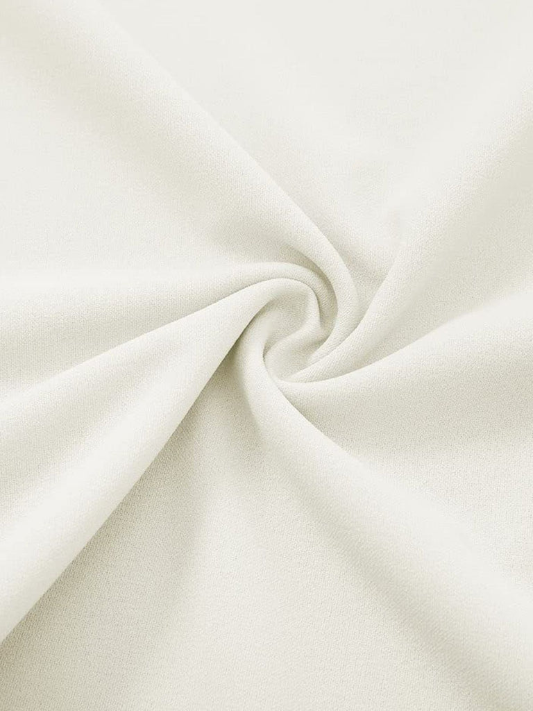 1940s Solid Fit Bow 3/4 Sleeves Swing Dress