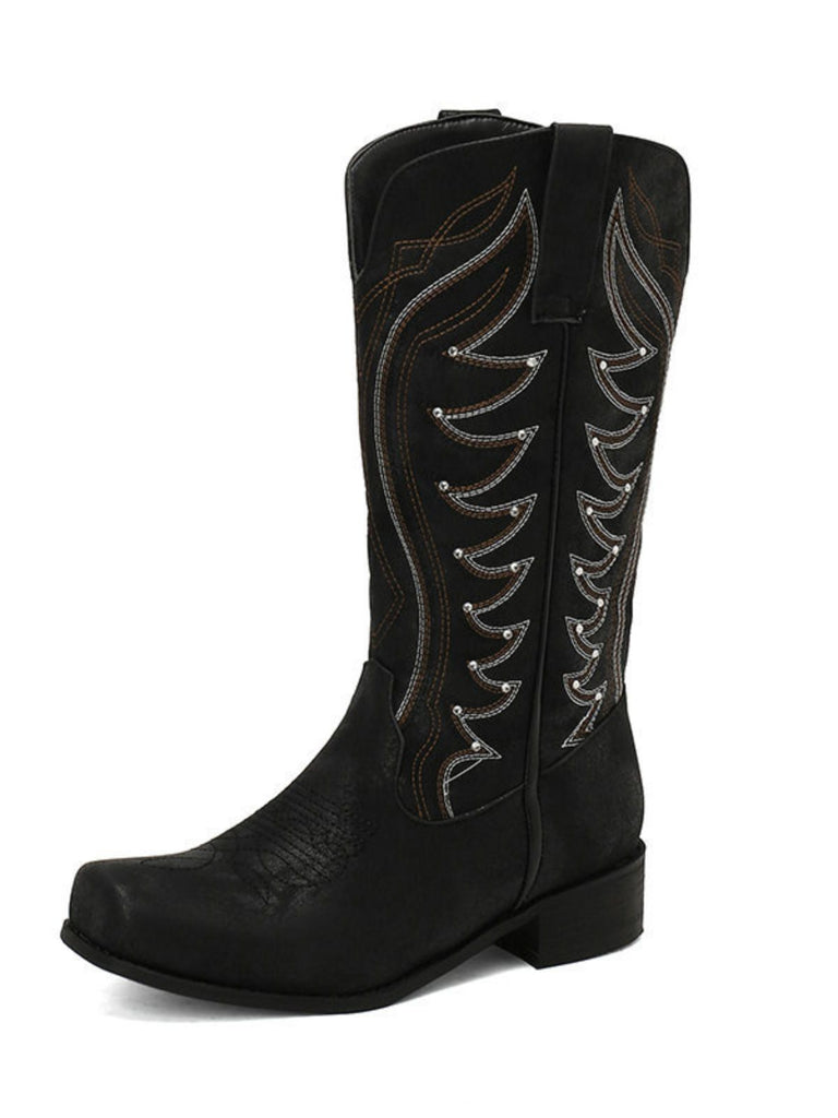 Vintage Western Cowboy Style High Boots