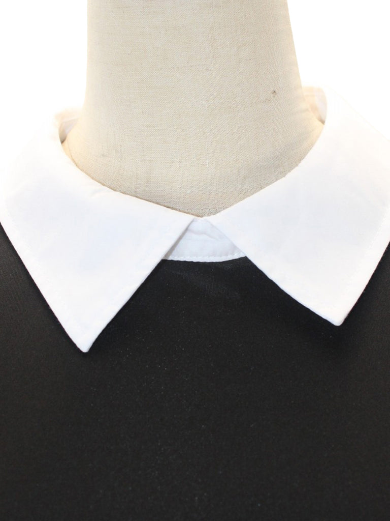 Black & White 1940s Shirt Collar Wednesday's Dress
