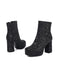 Gold Glitter Platform Ankle Block Heel Boots