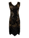 1920s V-Neck Sequined Beading Flapper Dress
