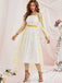 1940s Floral Illusion Square Neck Belt Dress