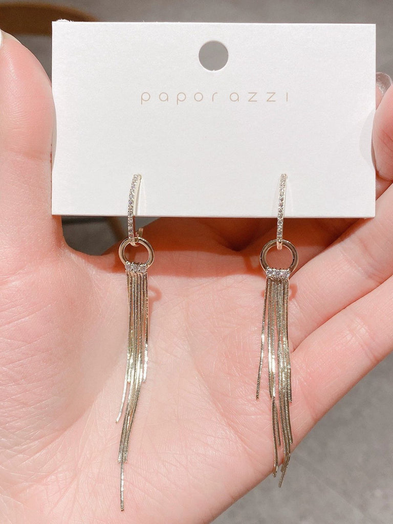 Vintage Gold Pearl Tassel Earrings