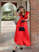 1930s Solid Deep V-Neck Satin Dress