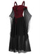 1950s Halloween Witch Transparent Sleeves Strap Dress