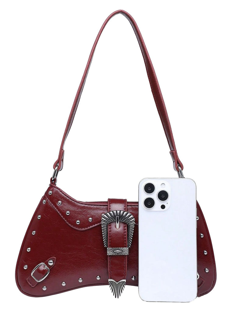 Burgundy Saddle Punk Vintage Bag