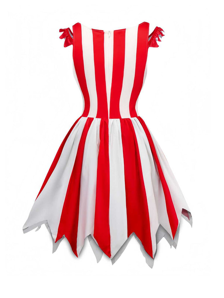 1960s Striped Halloween Evil Clown Slip Dress
