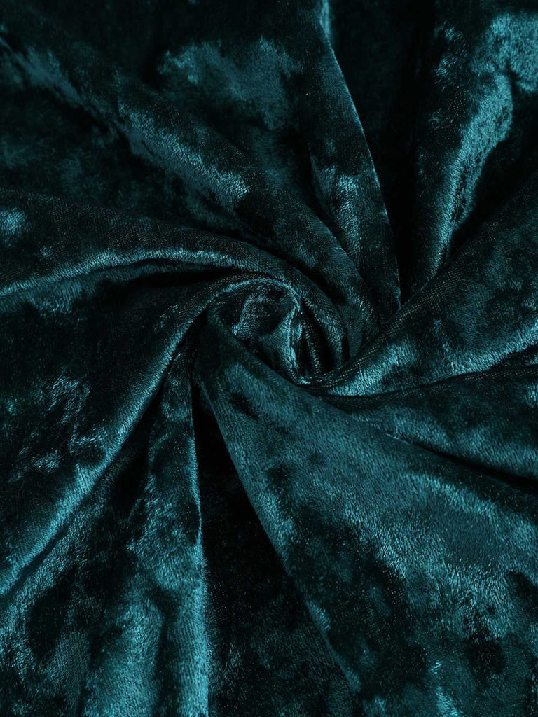 [Plus Size] 1950s Buckle Strap Velvet Sleeveless Dress