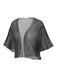 [Plus Size] Black 1970s Sheer Mesh Cardigan