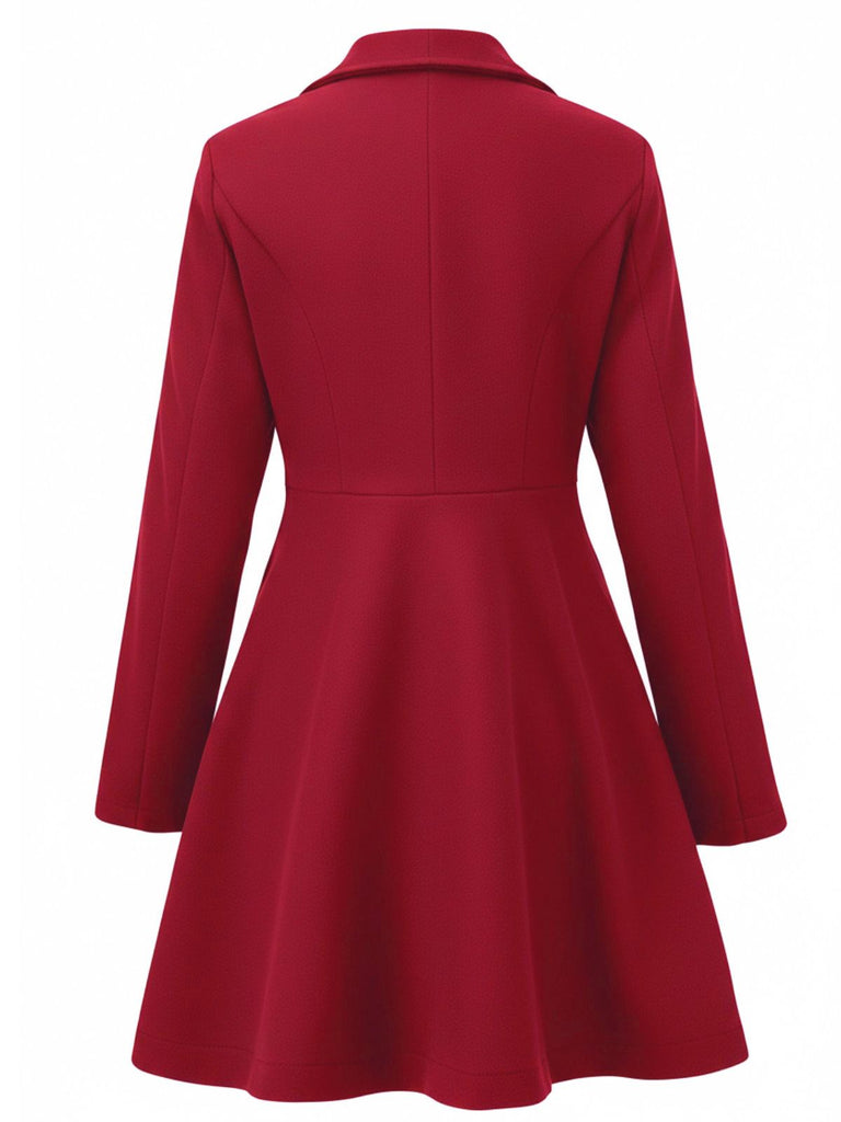 1940s Lapel Solid Tailored Coat