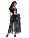 Black 1970s Halloween Ghost Bride Tulle Dress Set