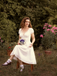 White 1940s Solid Cotton Embroidered Lace Dress