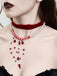 Red Gothic Vampire Velvet Choker Necklace