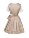 Champagne 1950s Puff Top & Floral Bow Dress