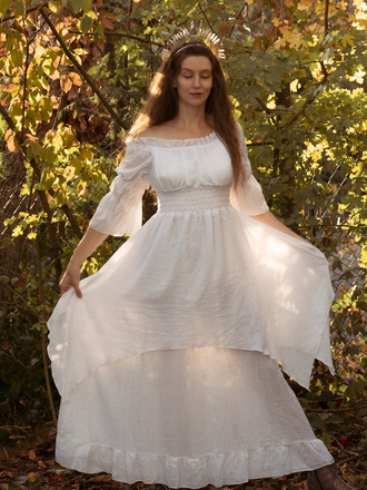 1980s Gothic Bell Sleeve Irregular Hem Dress