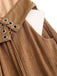 [Plus Size] 1970s Boho Tie Tassel Hem Ruffle Ribbed Dress