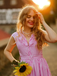 Pink 1940s Gingham Lapel V-Neck Belted Swing Dress