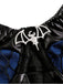 Dark Blue 1980s Punk Lace Patchwork Corset Top