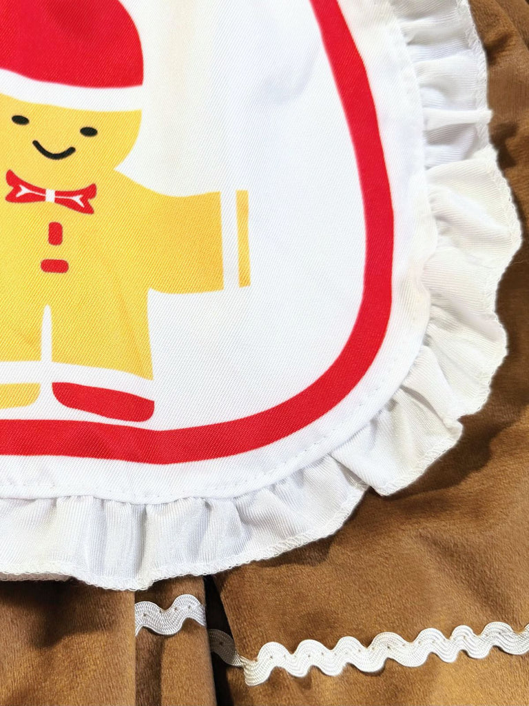 Khaki 1970s Gingerbread Velvet Mini Dress & Skirt